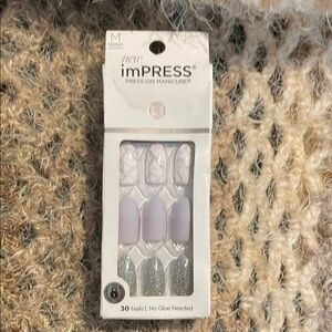 imPRESS Press-On Manicure - Lavender and Silver Glitter